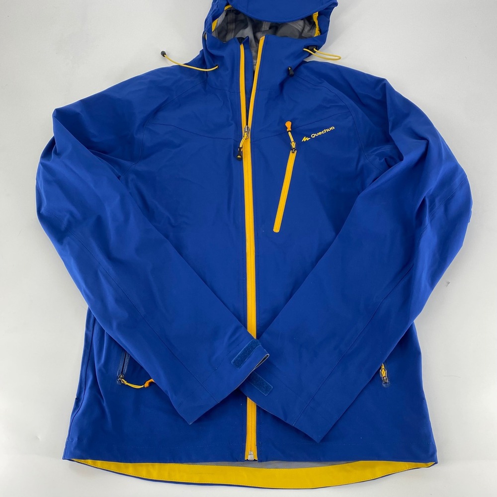Quechua Men's Royal Blue Waterproof Hooded Rain Jacket Size‎ Small
